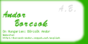 andor borcsok business card