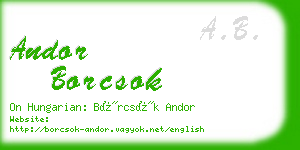 andor borcsok business card